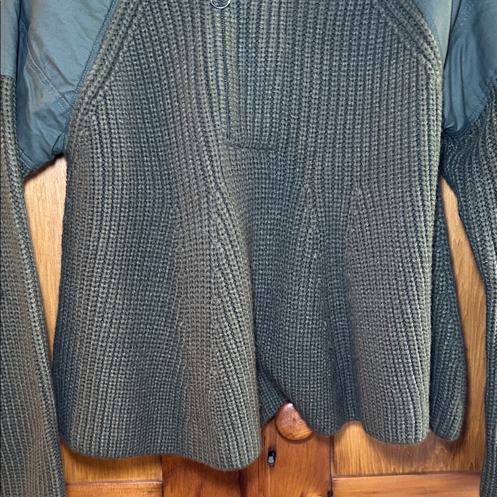 Zara Olive Green Knit Sweater with High Collar - Picture 4 of 7